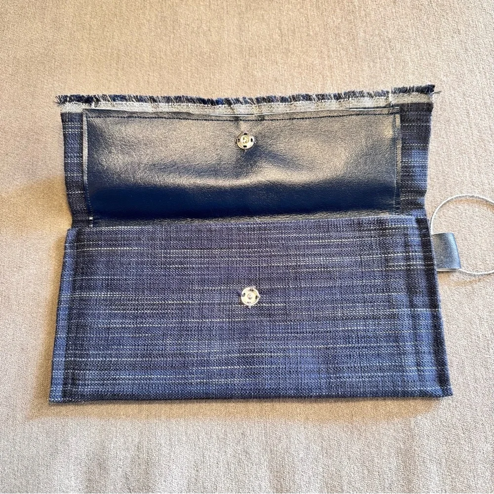 Handmade Indigo Woven Slub Envelope Clutch
